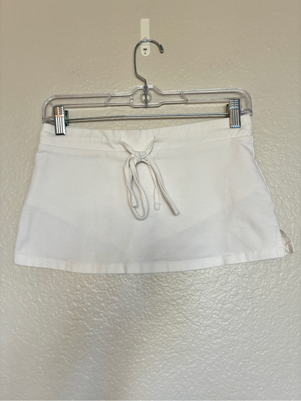 Edikted Classic White Drawstring Mini Skirt Size S Cotton